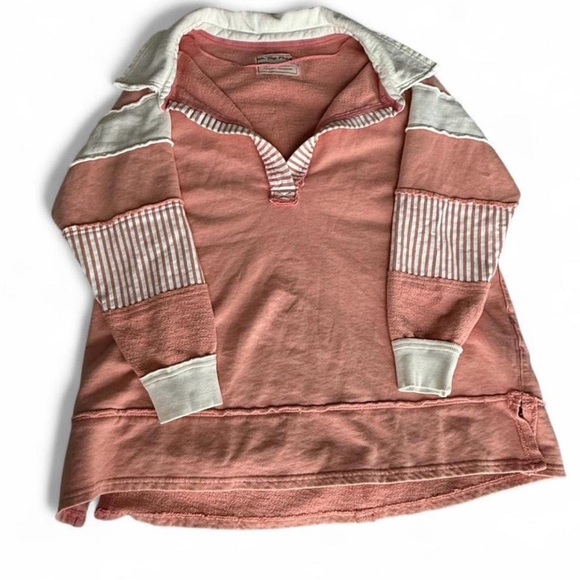 We The Free Pink and White Striped Sweatshirt - Picture 3 of 3